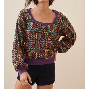 NEW ANTHROPOLOGIE FARM RIO Crochet Sweater